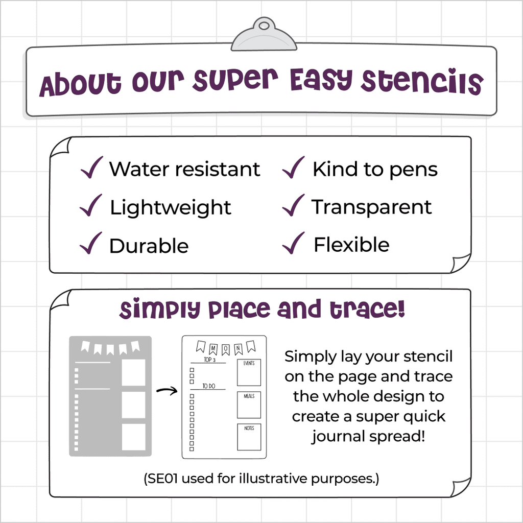 Bookshelf - Super Easy Journal Stencil - A5