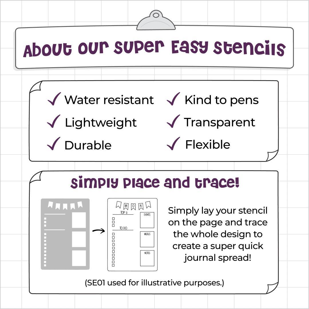 Bookshelf - Super Easy Journal Stencil - A5