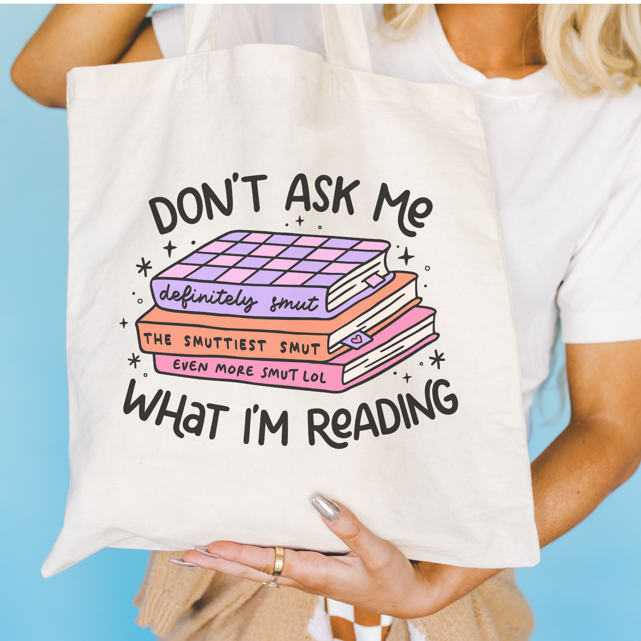 Smut Book Stack Tote Bag