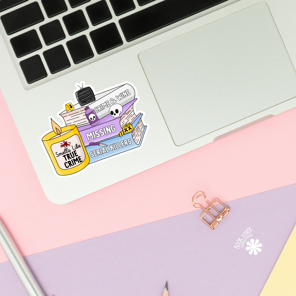 Smells Like True Crime Books Stickers
