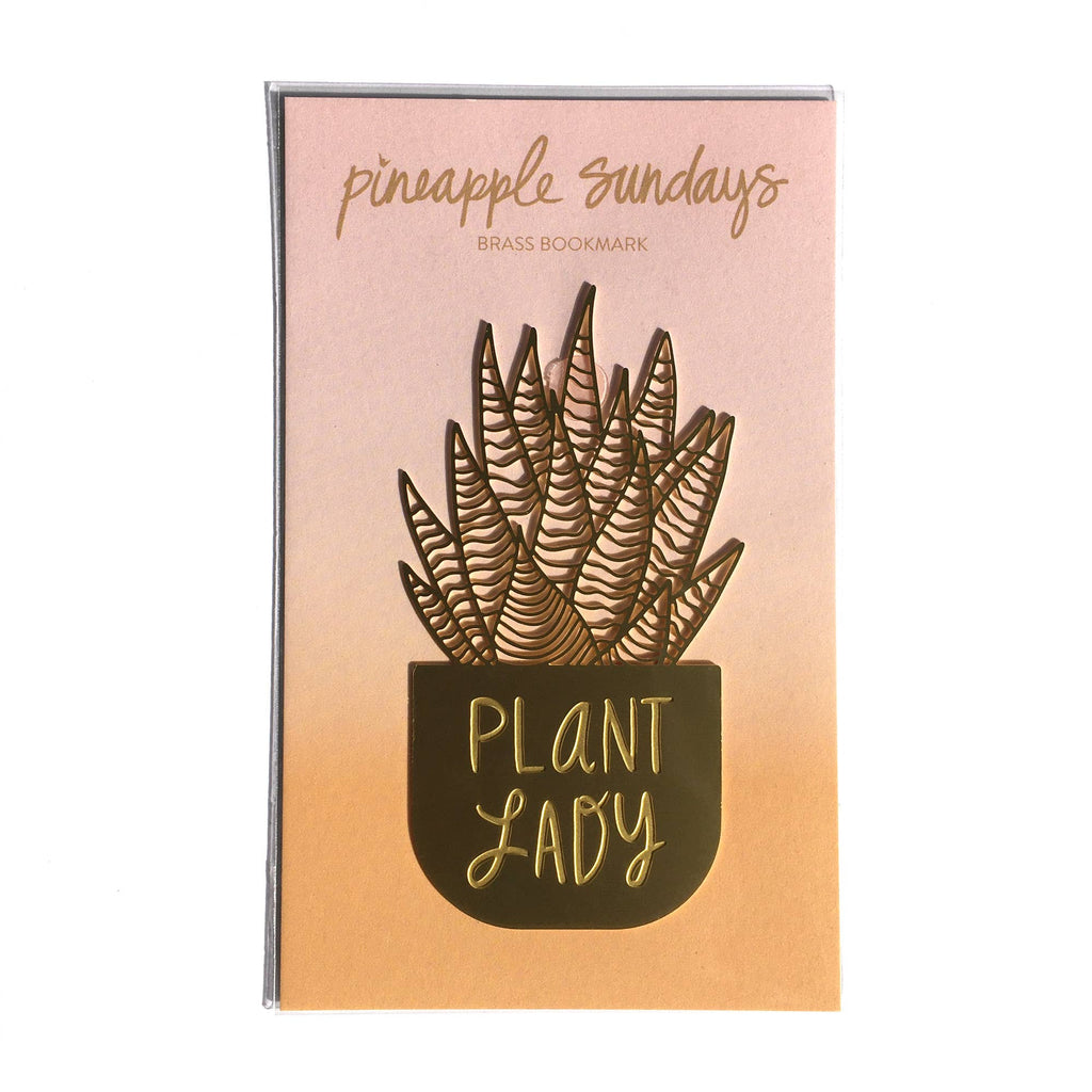 Plant Lady Brass Bookmark