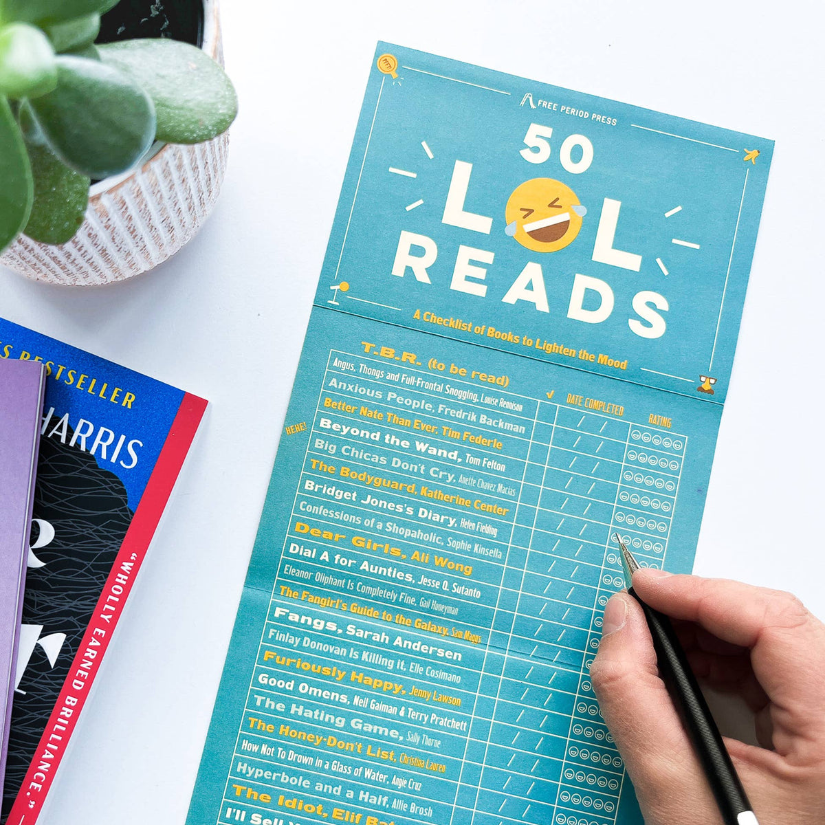 Free Period Press - 50 LOL Reads: A Checklist of Books to Lighten the Mood