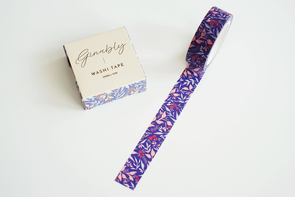 Medium Blue Floral Washi Tape