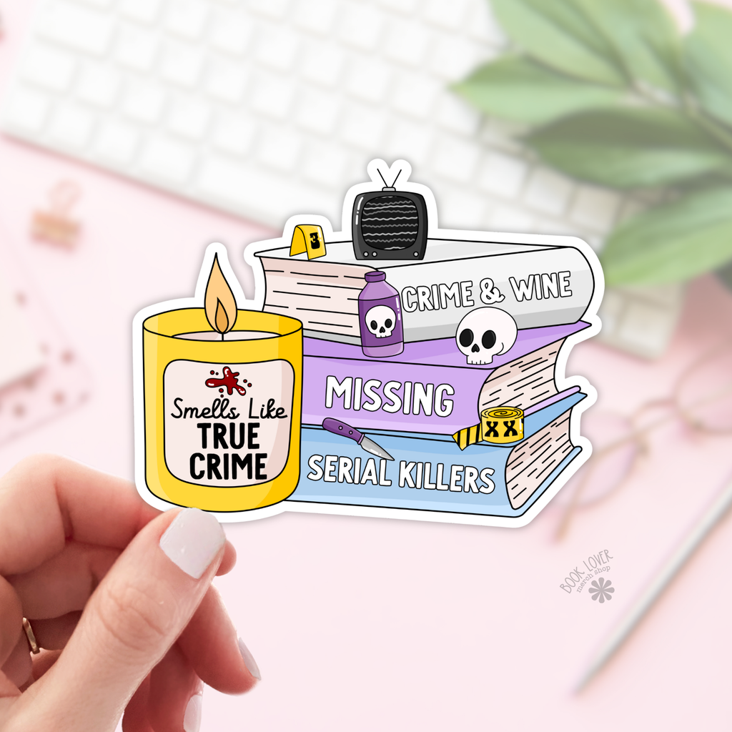 Smells Like True Crime Books Stickers