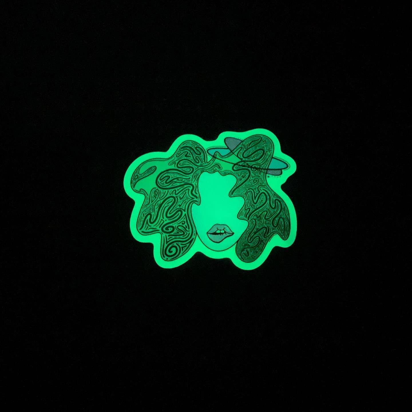 Glow In The Dark Space Girl Vinyl Sticker