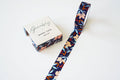 Navy Floral Bronze Foil Washi Tape