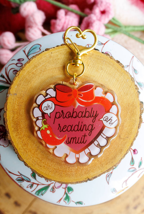 "Probably Reading Smut" Keychain/Kindle Charm