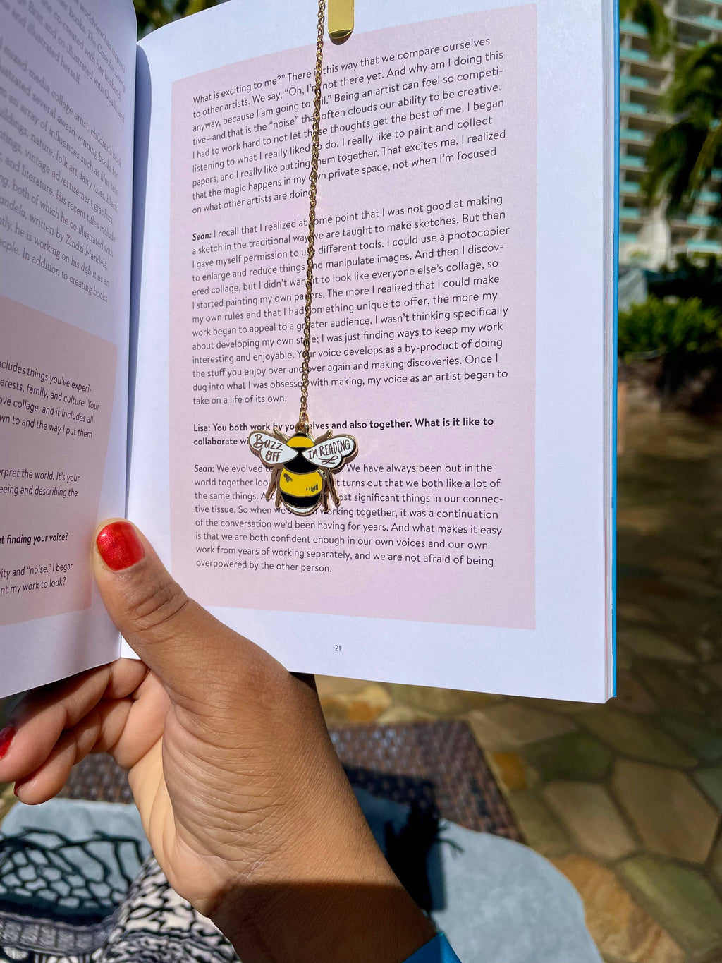 Bumble Bee Enamel Bookmark Charm