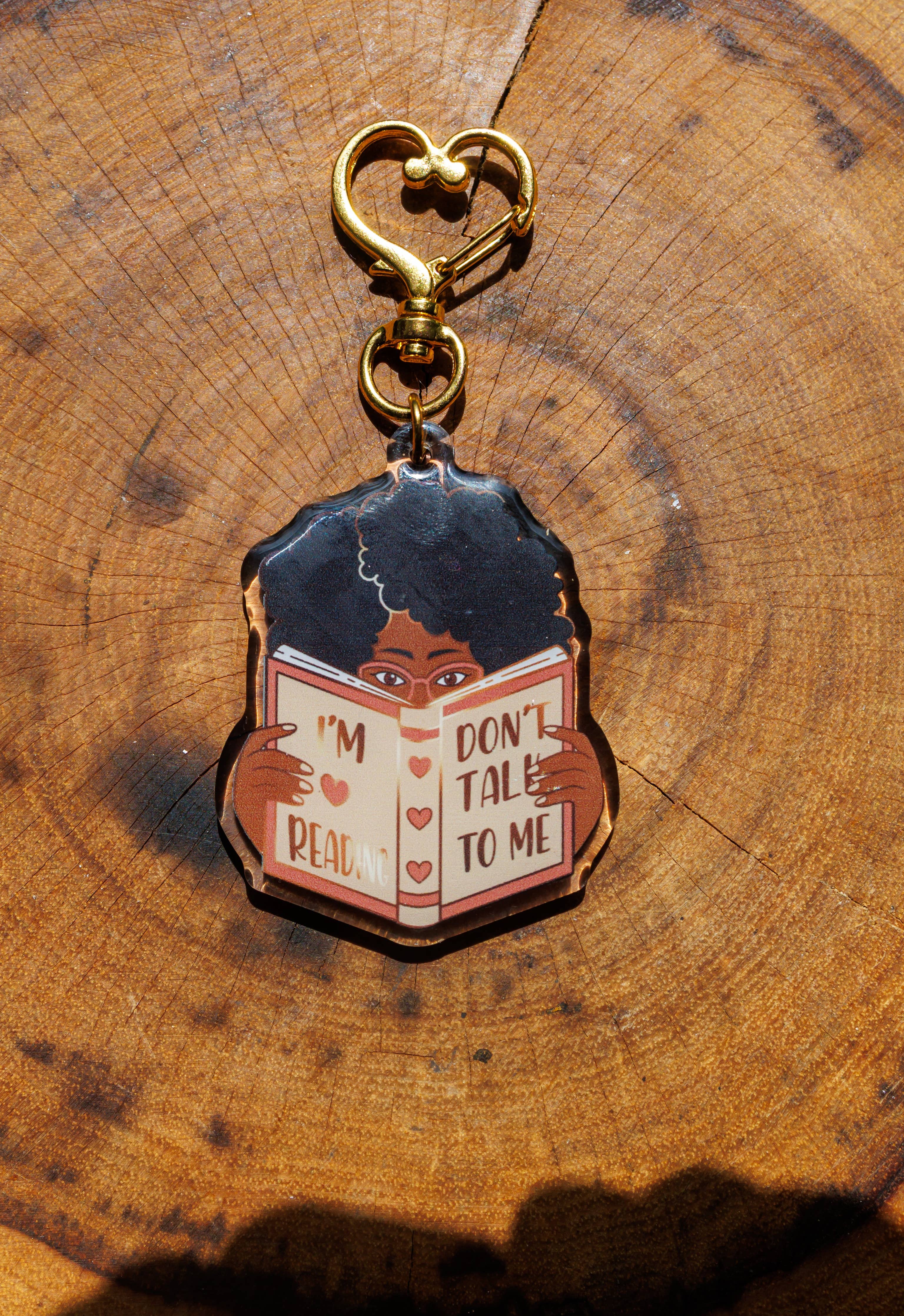 Pinstory - "Don't Talk to Me I'm Reading" Keychain/Kindle Charm