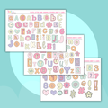 Pastel Letters Journal Stickers