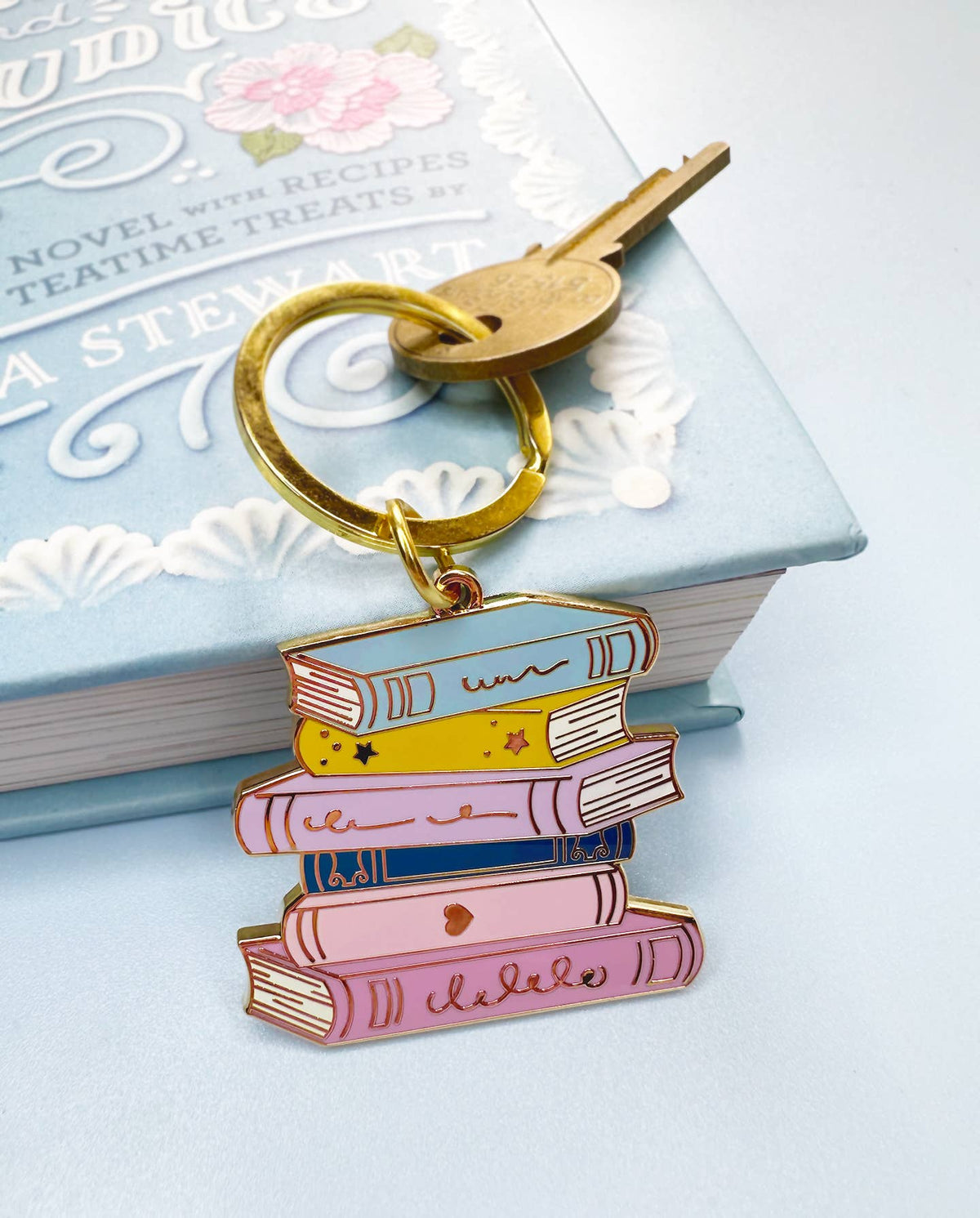 Book Stack Keychain