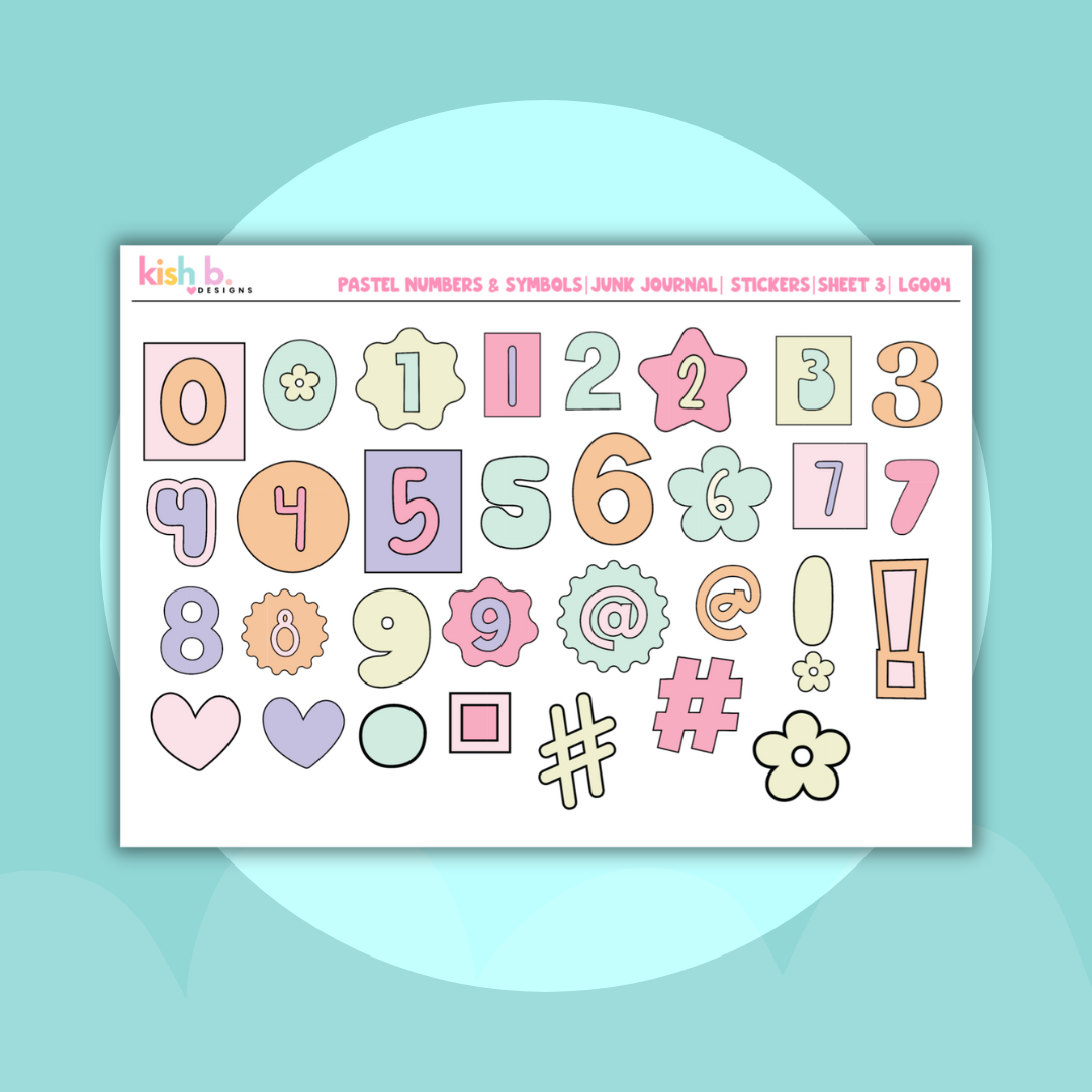Pastel Letters Journal Stickers