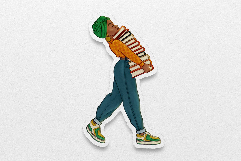 Pounded Yam Productions - Black Girl Book Stacks Die Cut Sticker