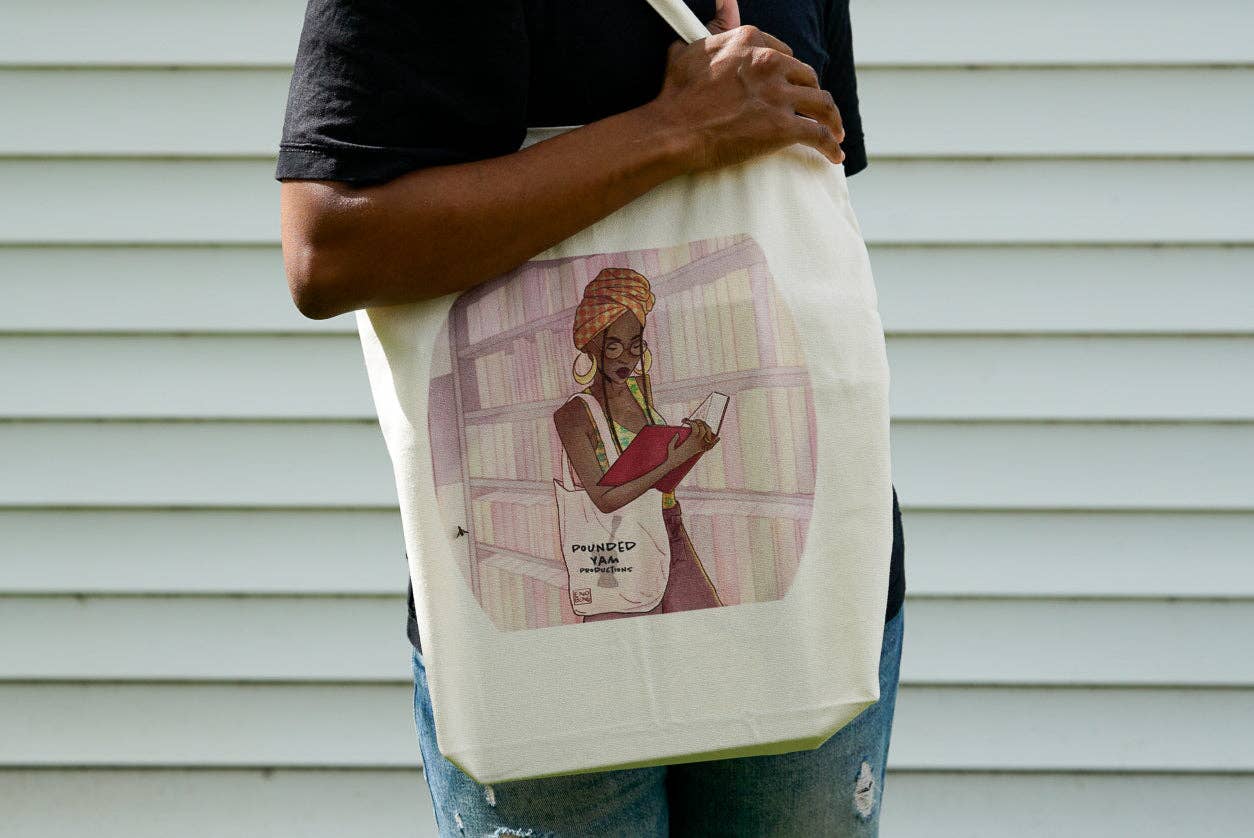 Black Girl Reading Canvas Tote Bag