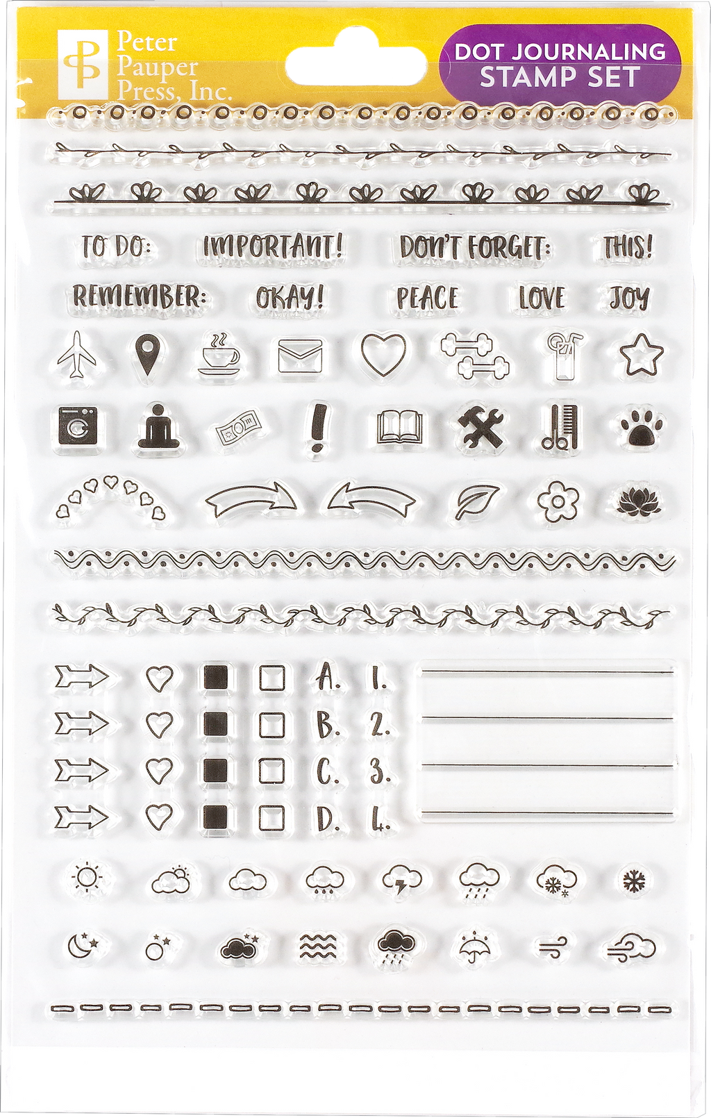 Dot Journaling Clear Silicone Stamp Set