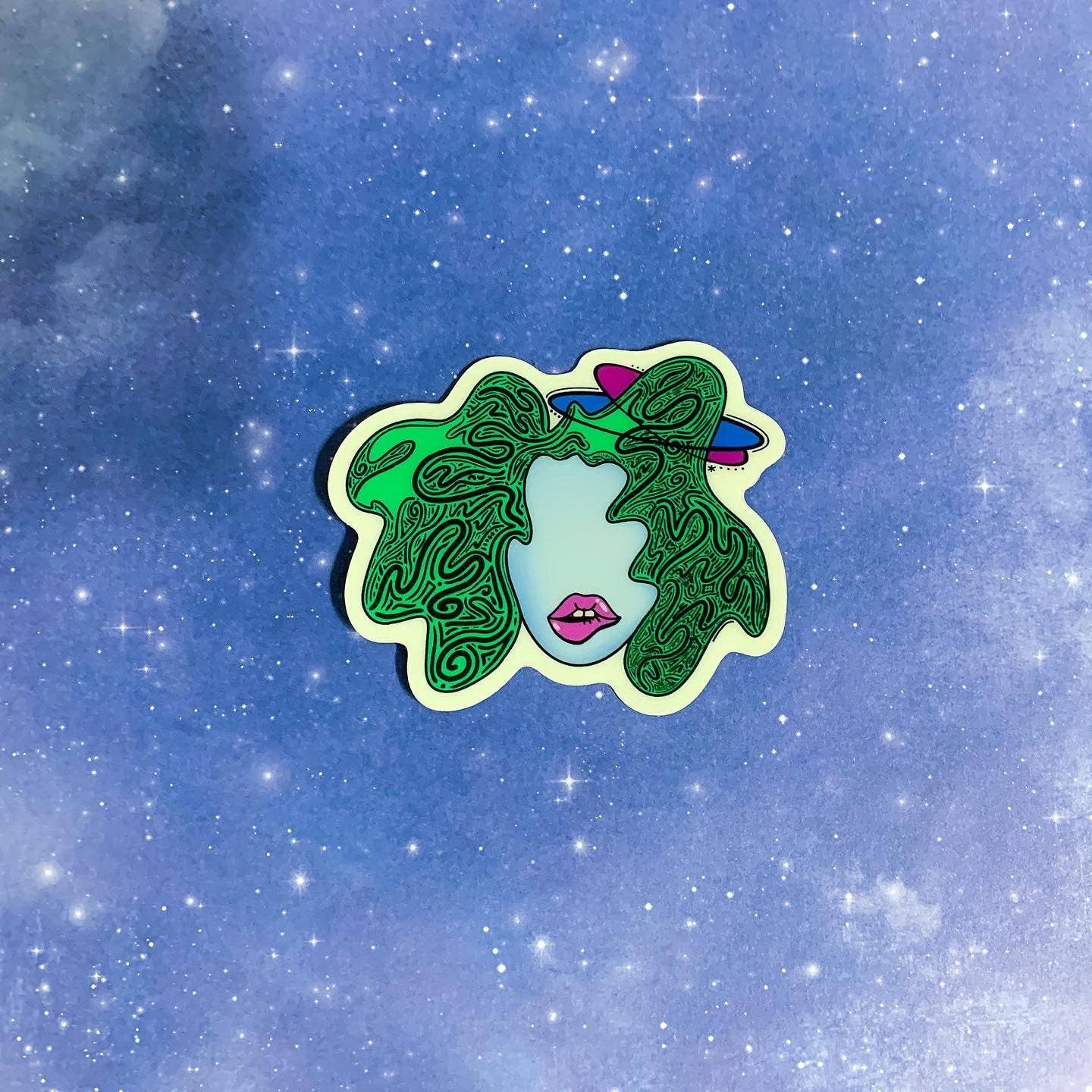 Glow In The Dark Space Girl Vinyl Sticker