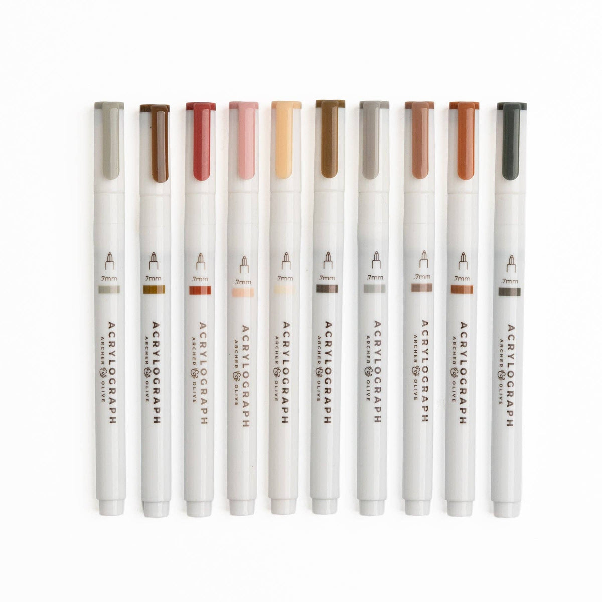 Archer and Olive - Quiet Corners | Set of 10 Acrylograph Pens