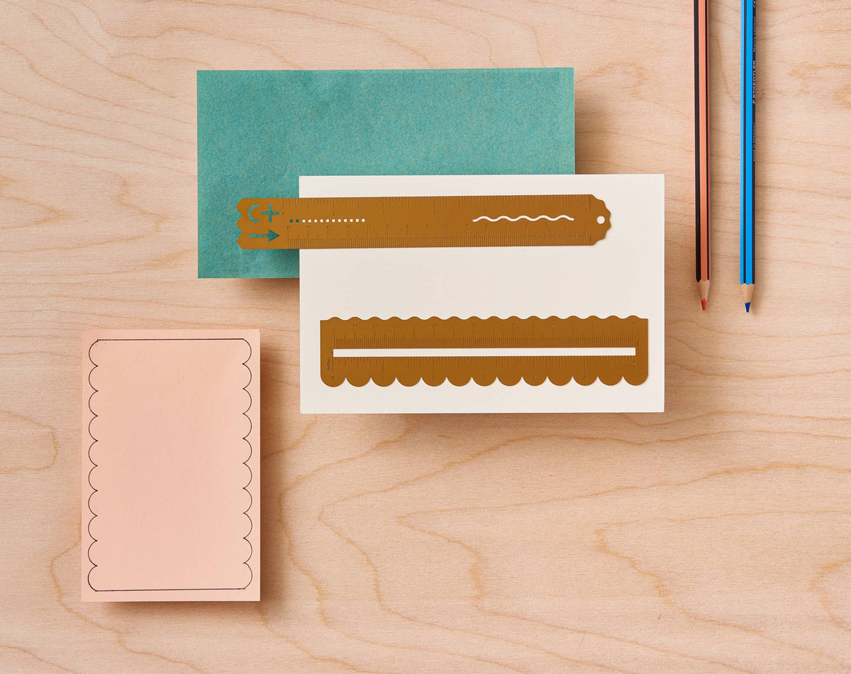 Scallop Edge Brass Ruler
