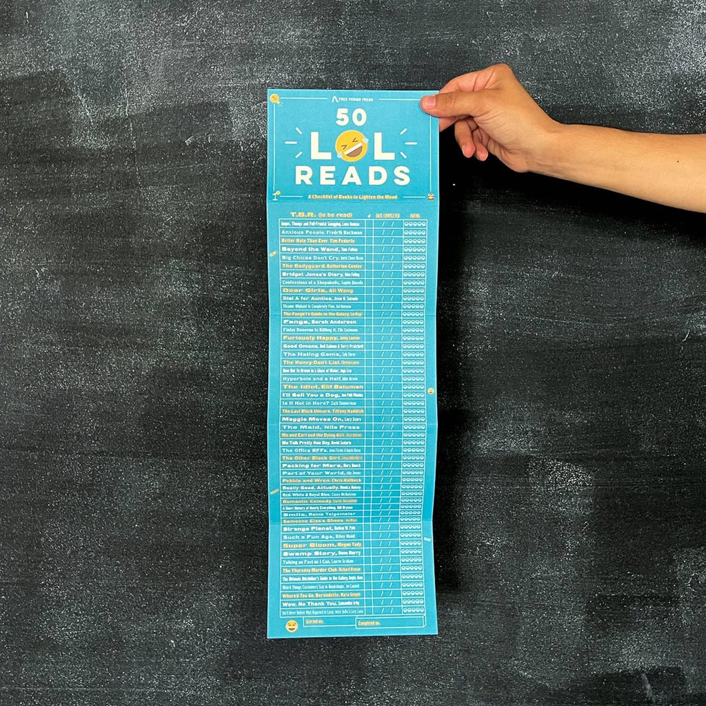 Free Period Press - 50 LOL Reads: A Checklist of Books to Lighten the Mood