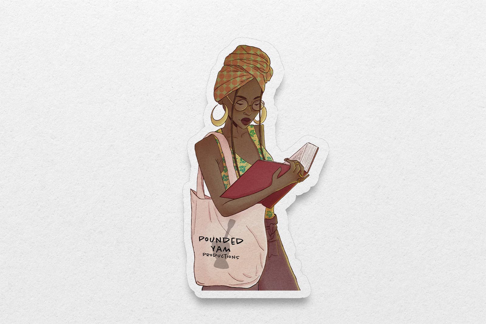 Black Girl Reading Waterproof Vinyl Sticker