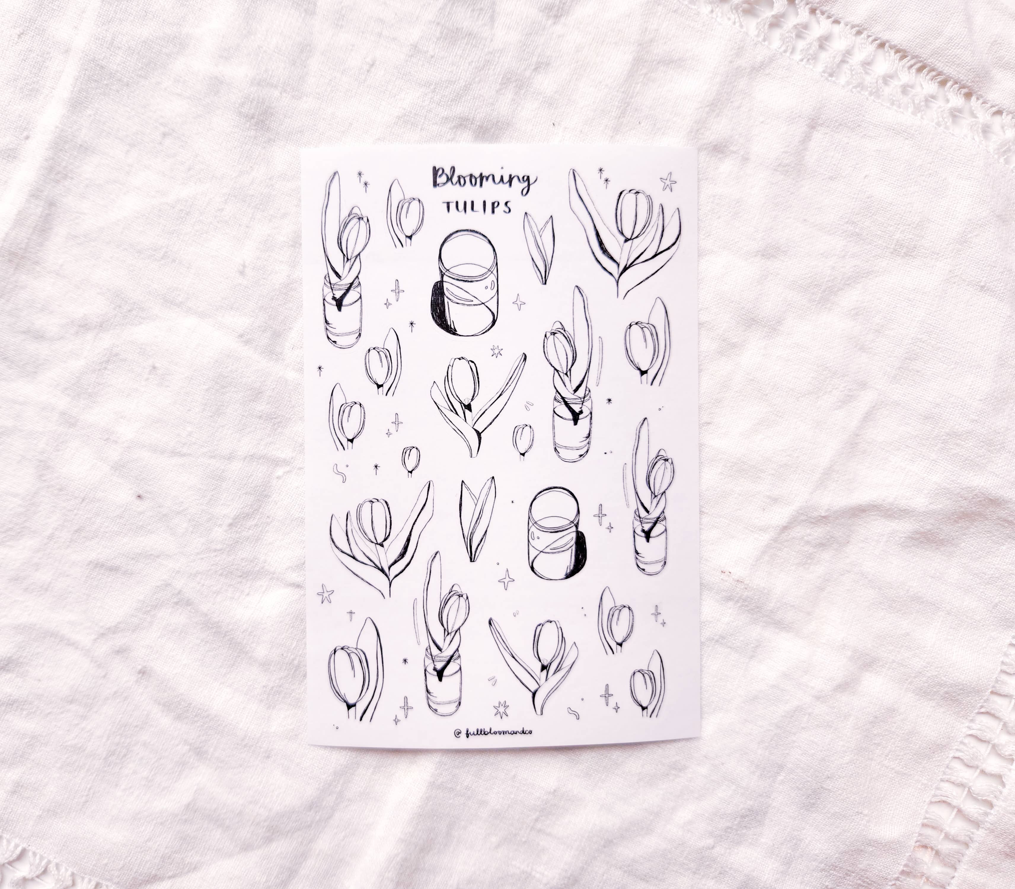 Blooming Tulips Transparent Sticker Sheet