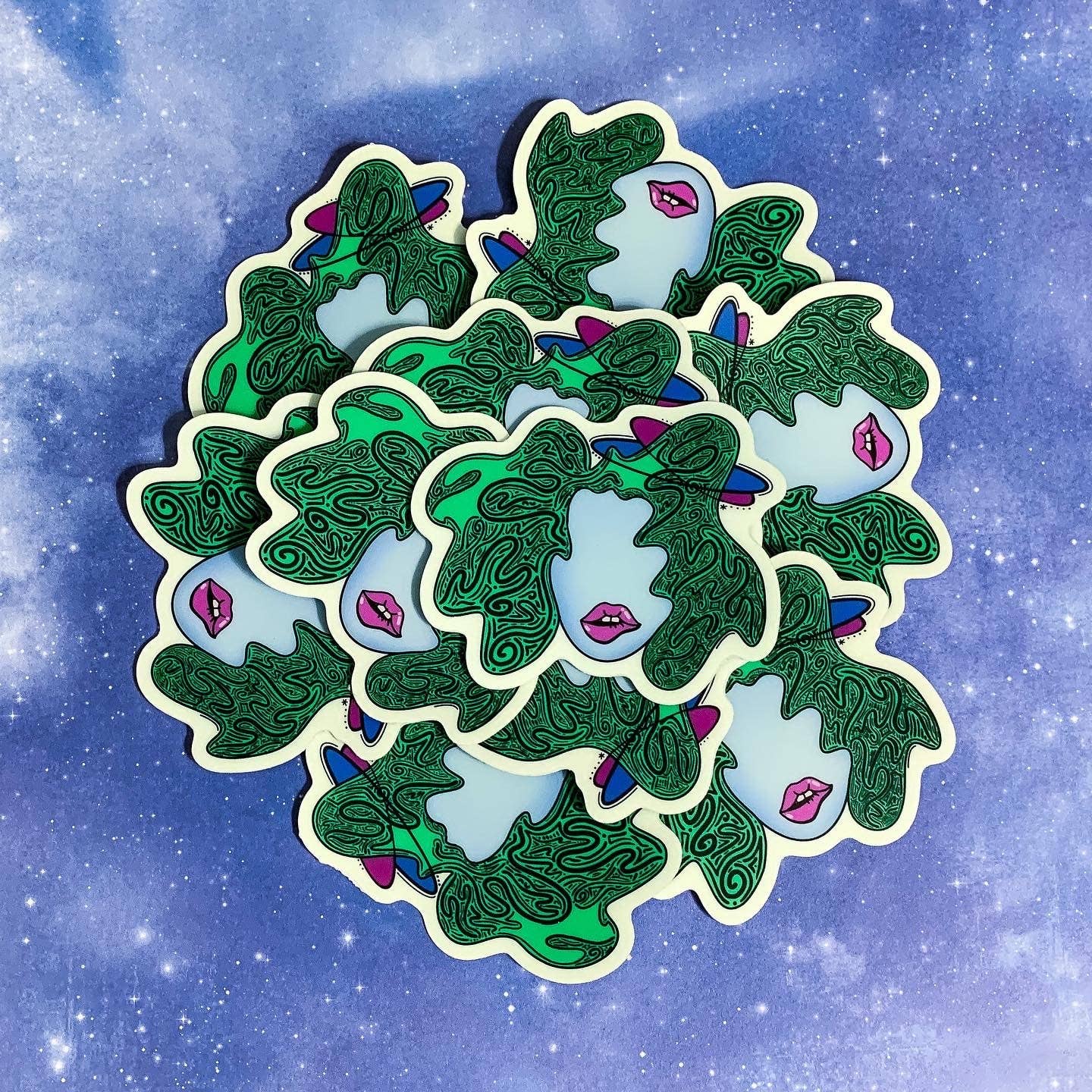 Glow In The Dark Space Girl Vinyl Sticker