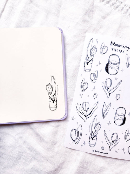 Blooming Tulips Transparent Sticker Sheet