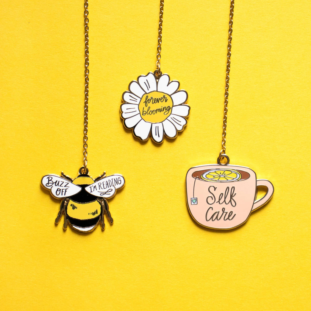 Bumble Bee Enamel Bookmark Charm