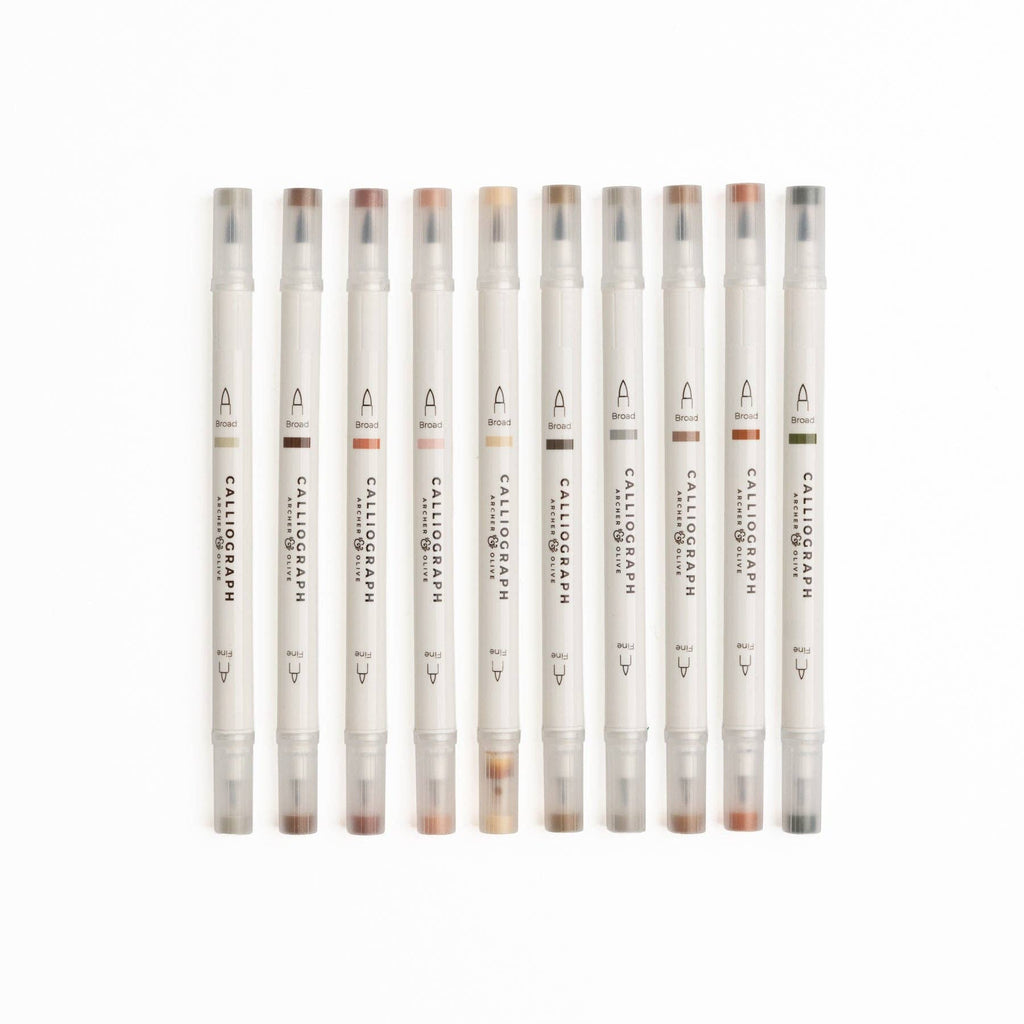 Archer and Olive - Quiet Corners | Set of 10 Calliograph Pens