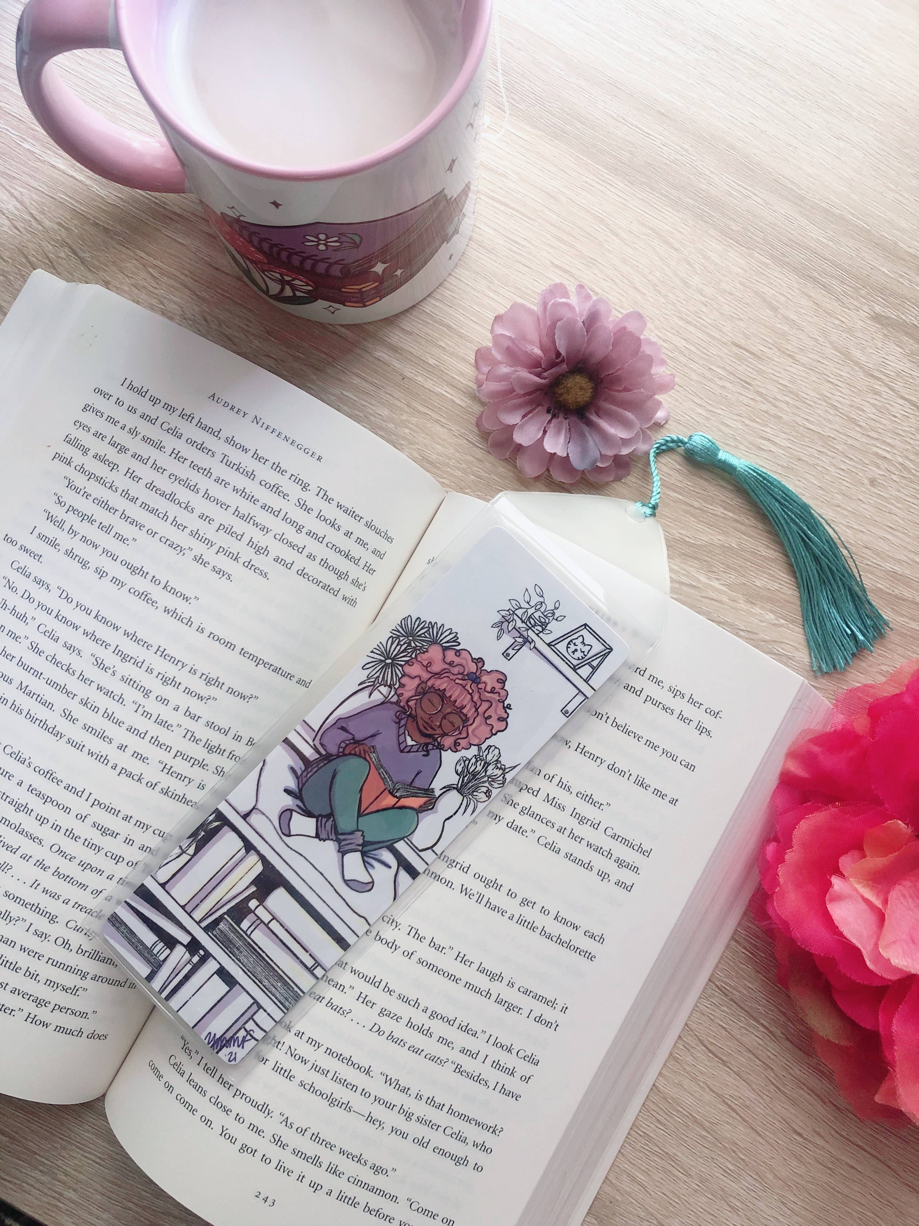 Cozy Girl Reading Bookmark