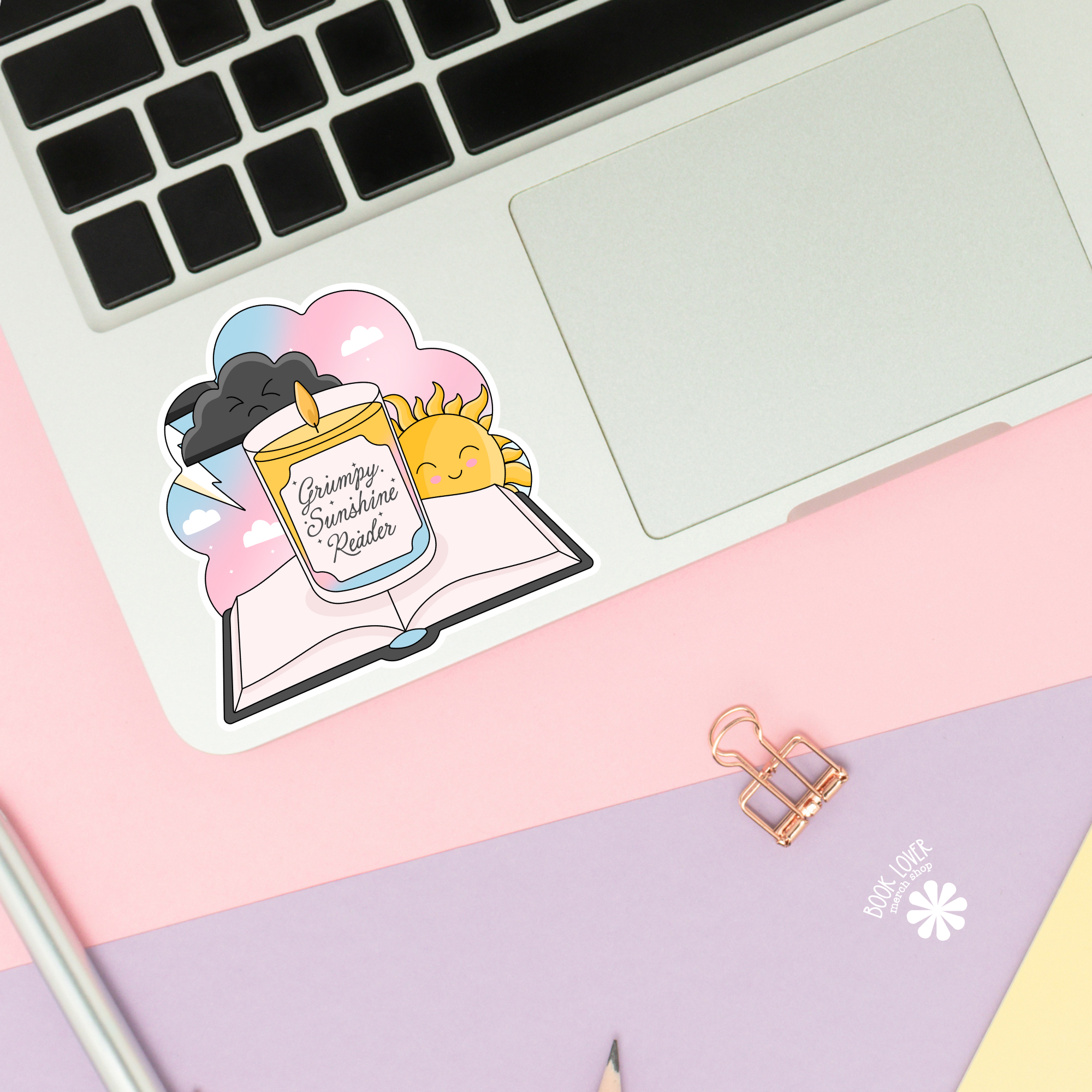 Grumpy Sunshine Reader Sticker