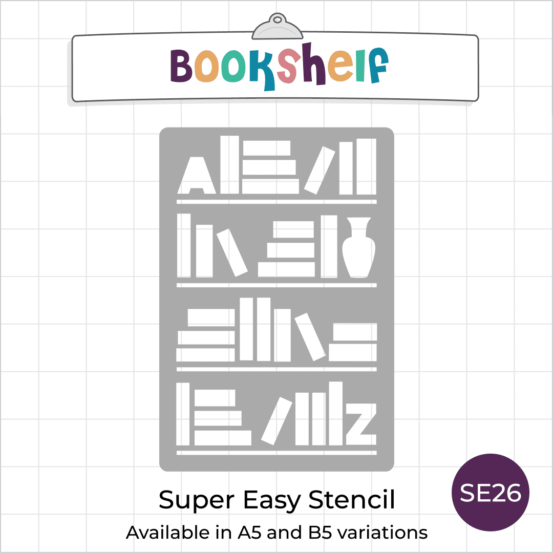 Bookshelf - Super Easy Journal Stencil - A5