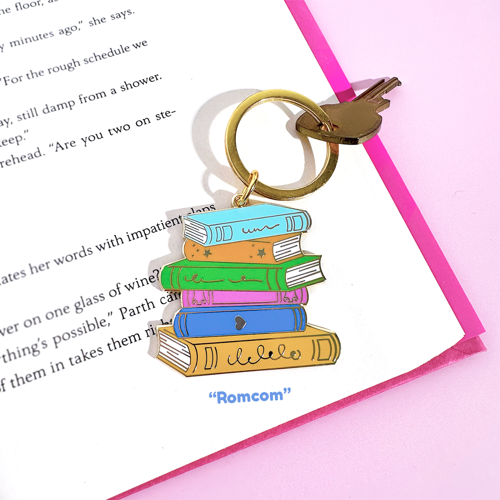 Book Stack Keychain