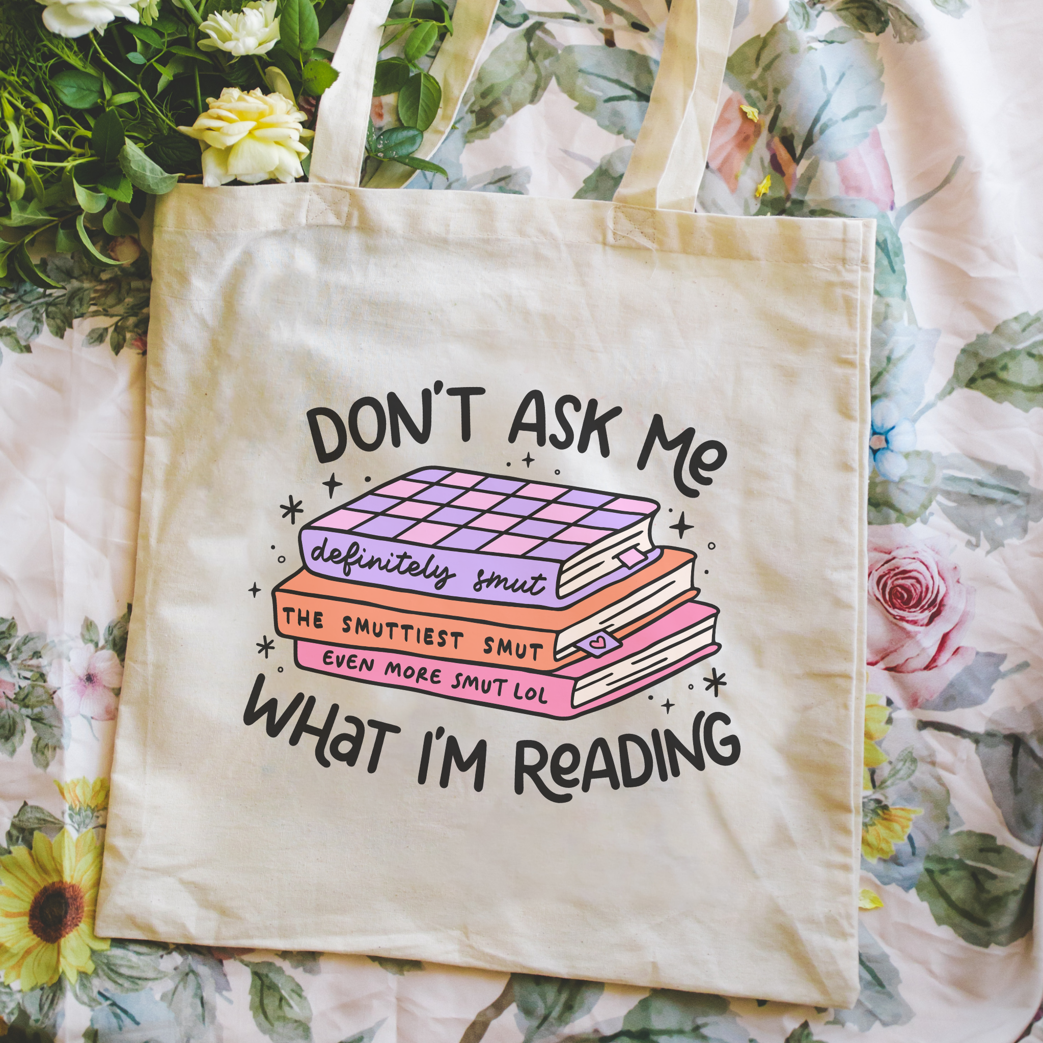 Smut Book Stack Tote Bag