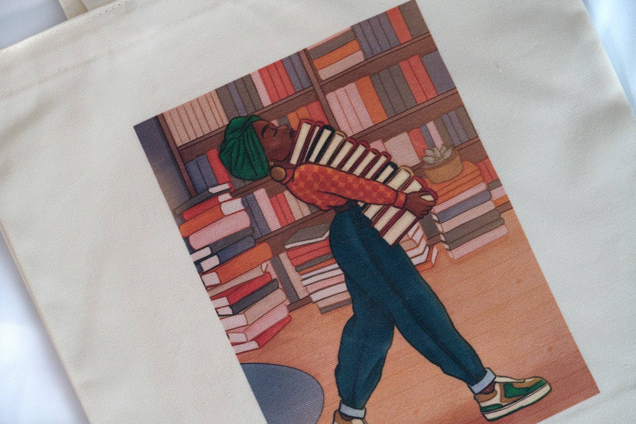 Book Stack Canvas Tote Bag