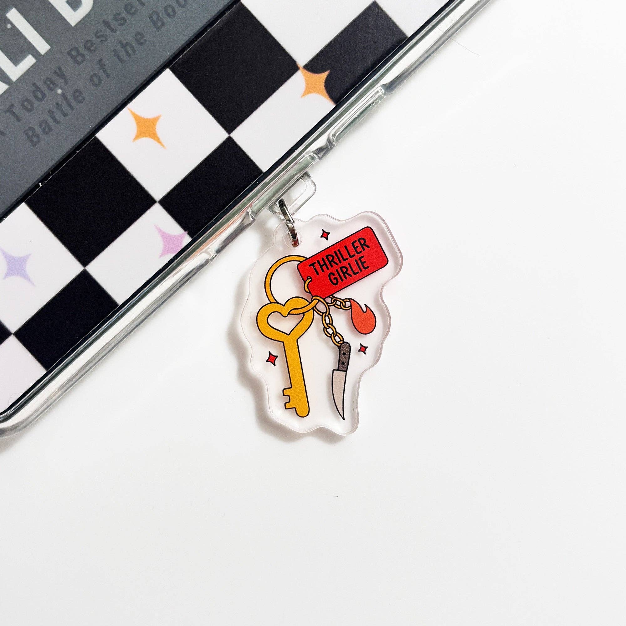 Thriller Girlie Keychain e-Reader Charm Dust Plug