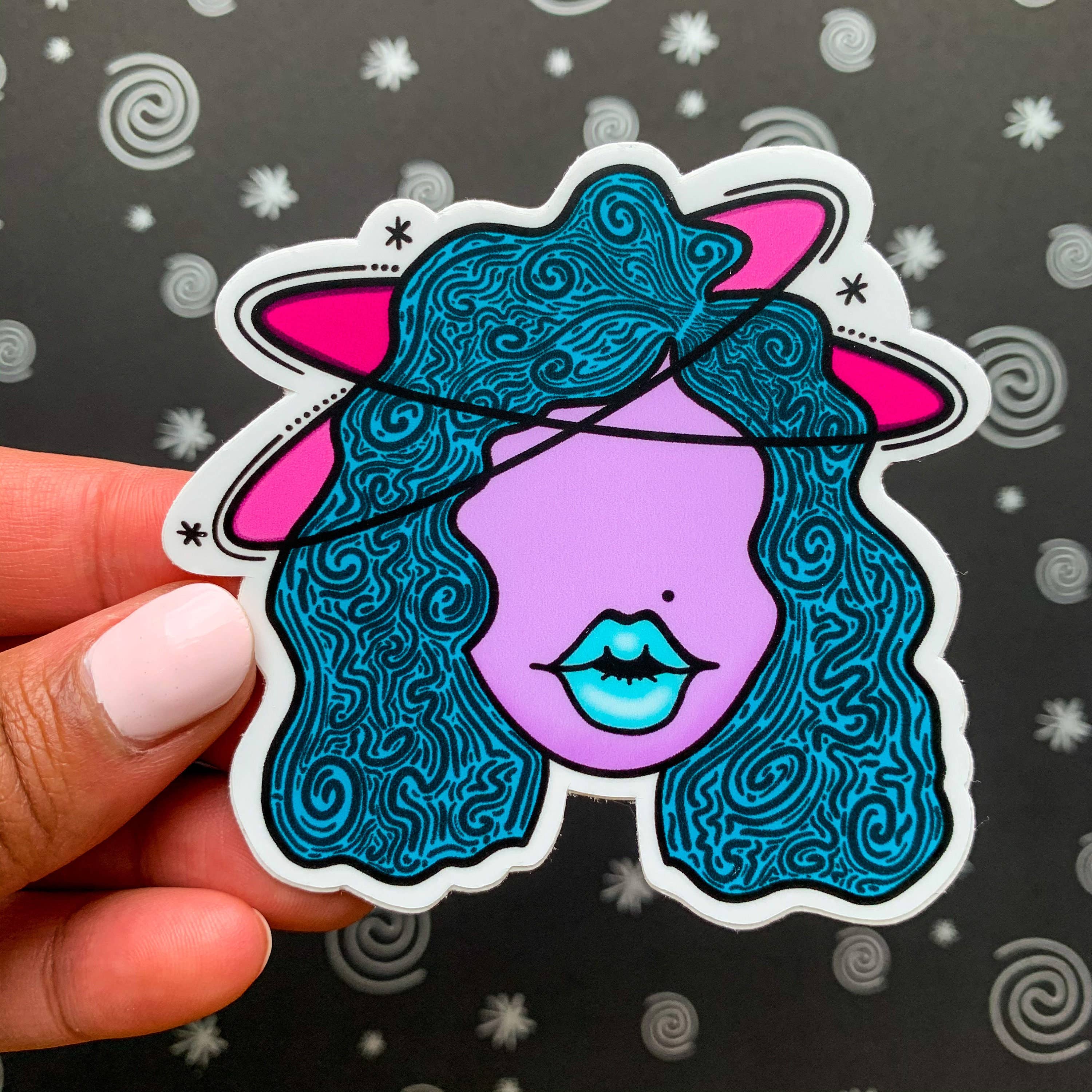 Cute Space Girl Waterproof Vinyl Sticker
