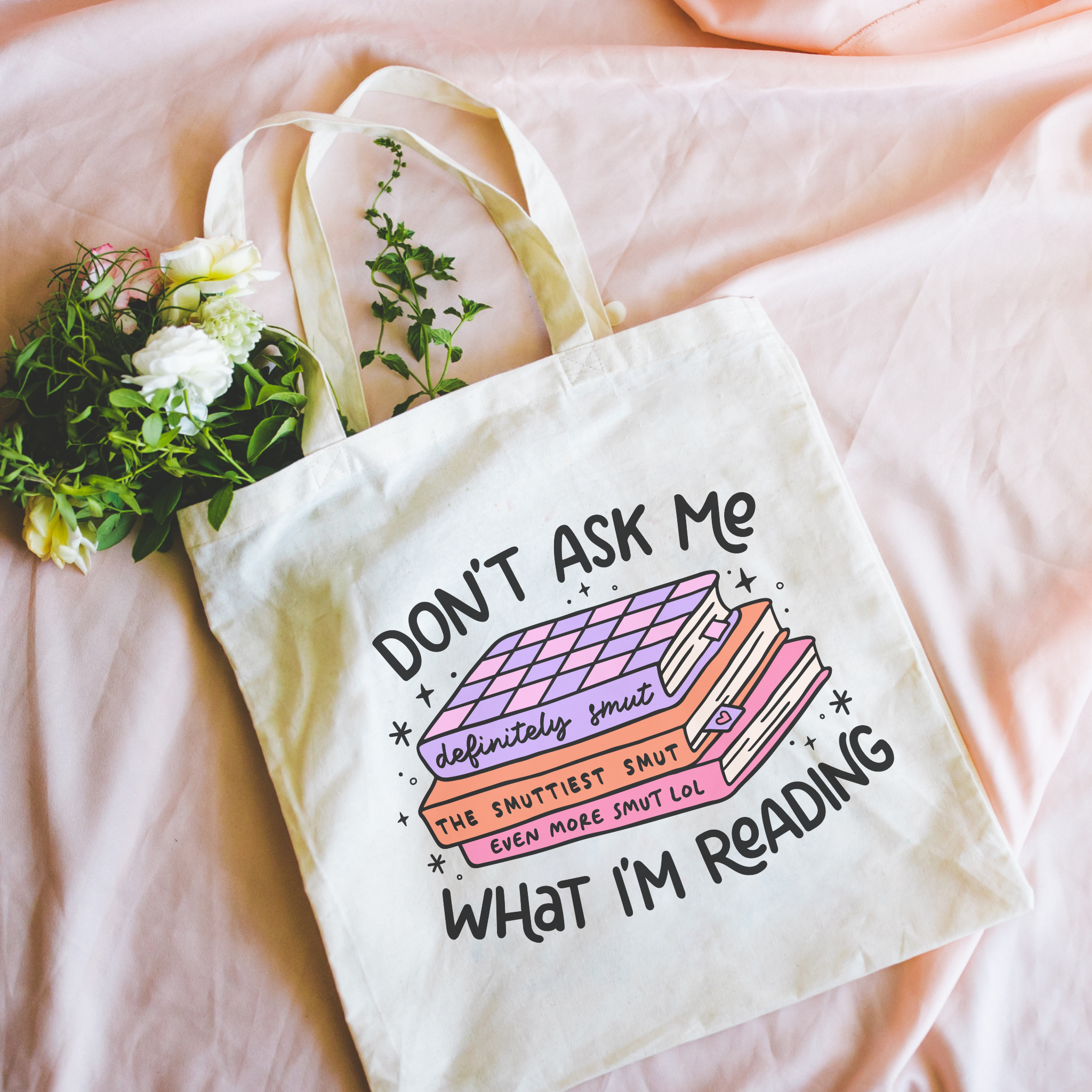 Smut Book Stack Tote Bag