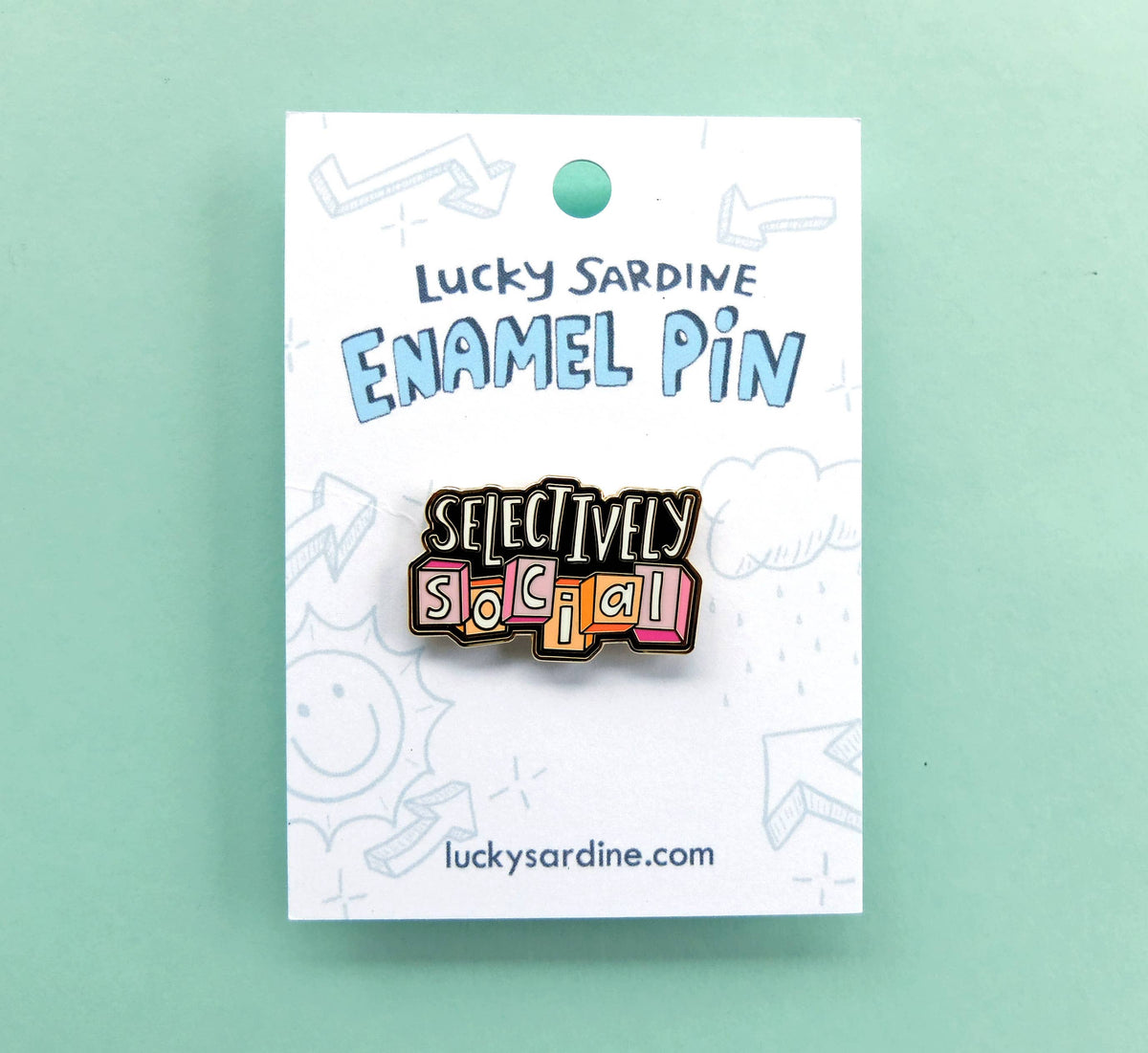 Selectively Social Enamel Pin