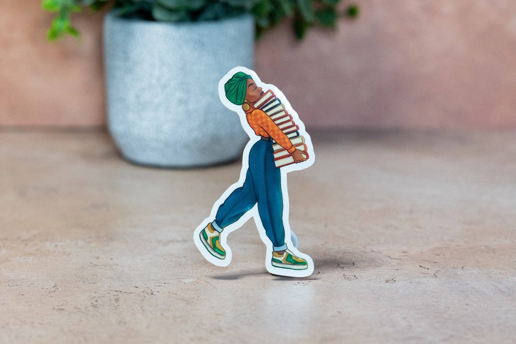 Pounded Yam Productions - Black Girl Book Stacks Die Cut Sticker