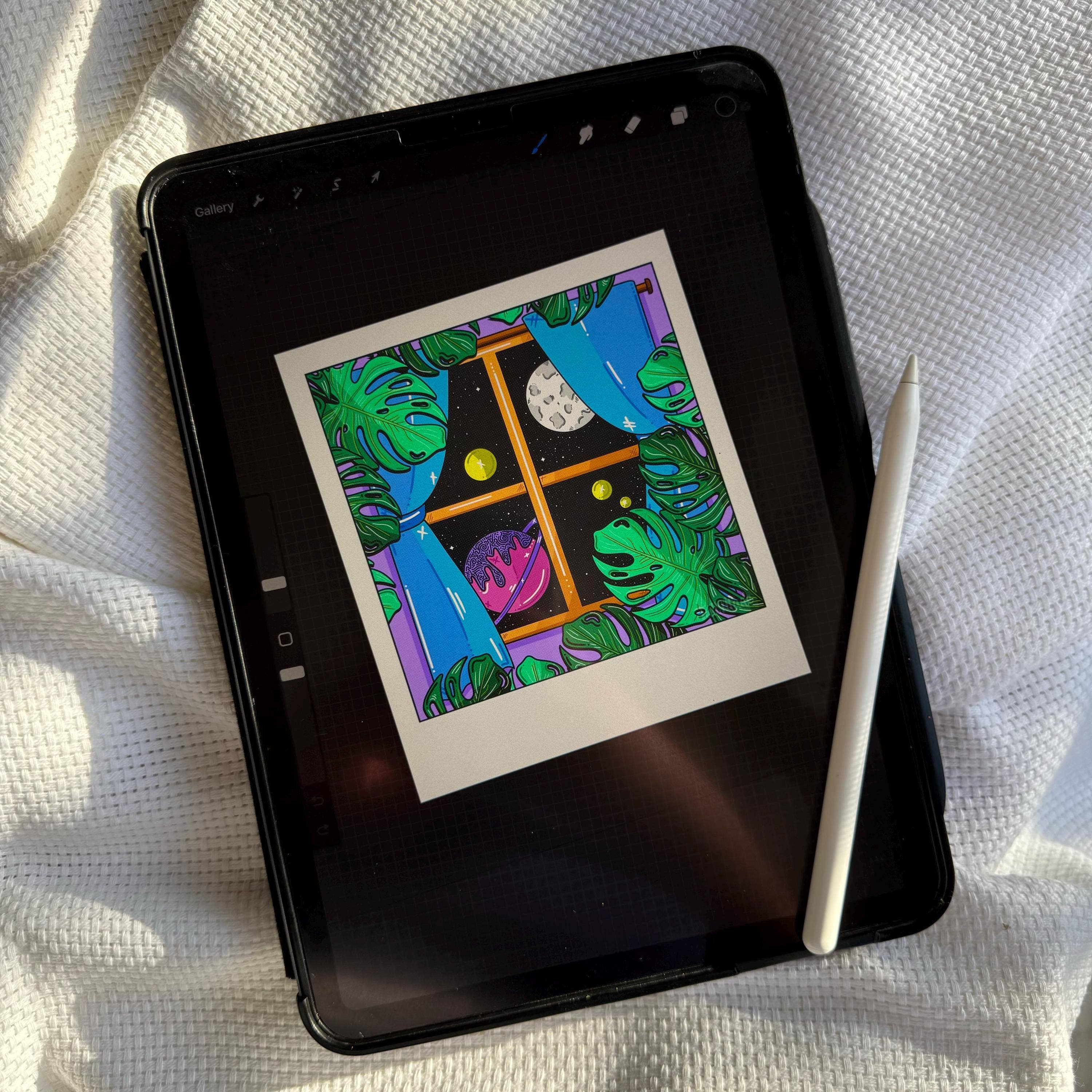 Cute Colorful Polaroid Space-Themed Vinyl Sticker