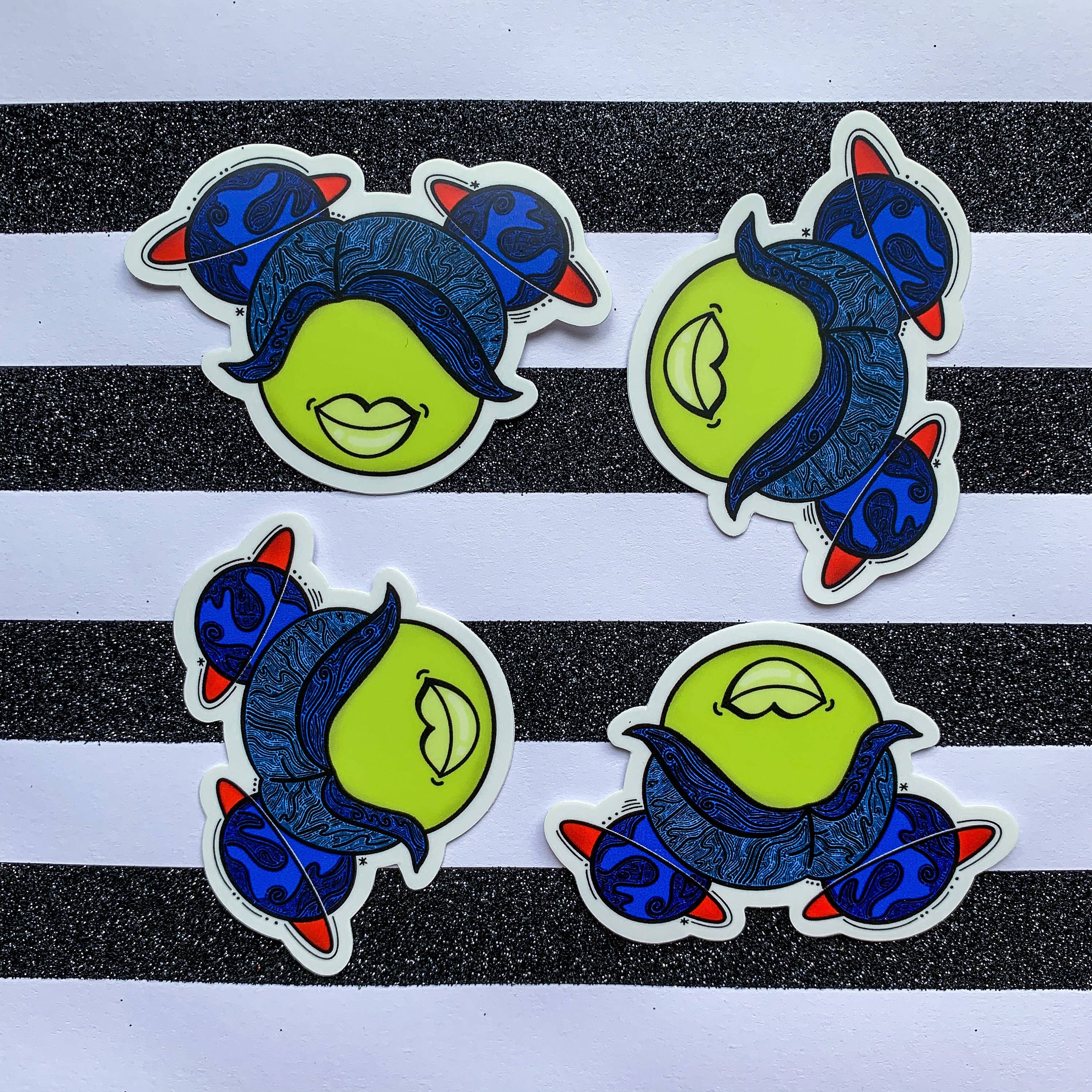 Cute Space Girl With Space Buns Vinyl Sticker