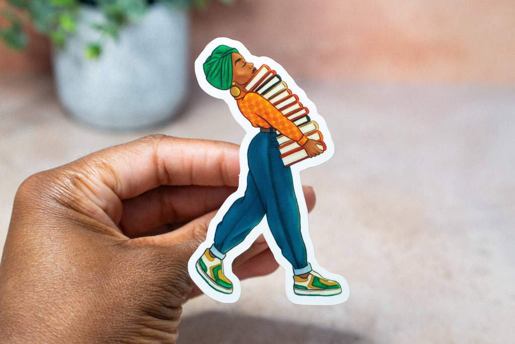 Pounded Yam Productions - Black Girl Book Stacks Die Cut Sticker