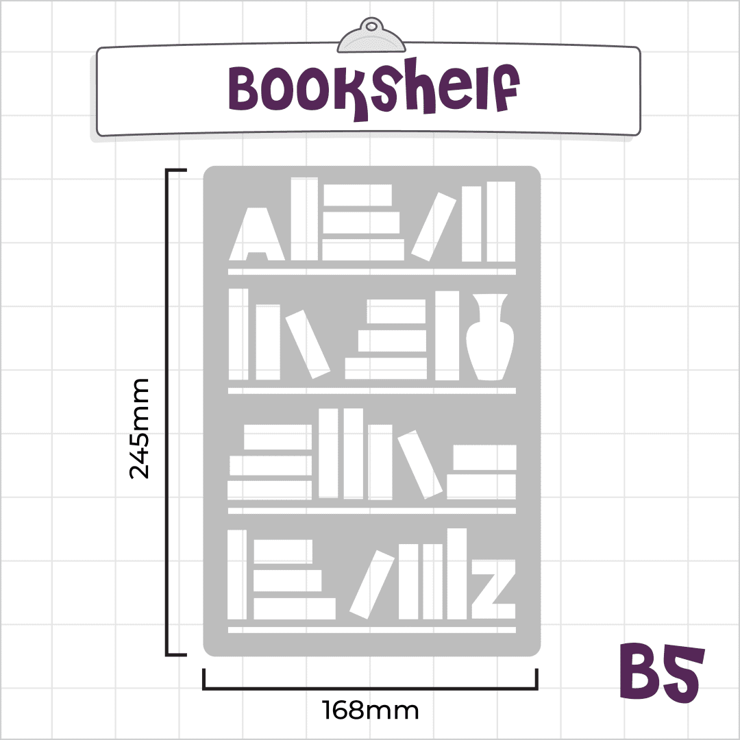 Bookshelf - Super Easy Journal Stencil - A5