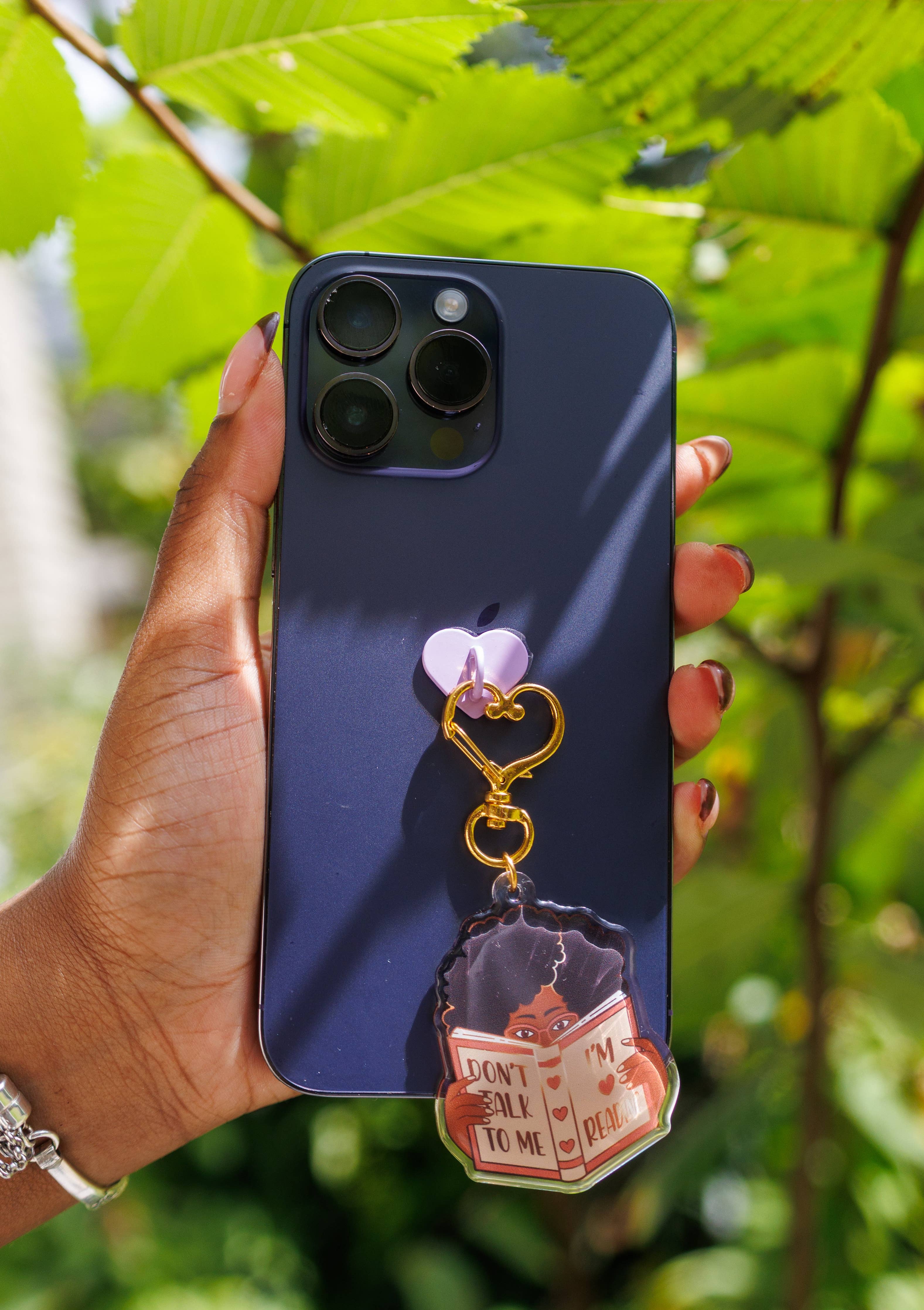 Pinstory - "Don't Talk to Me I'm Reading" Keychain/Kindle Charm