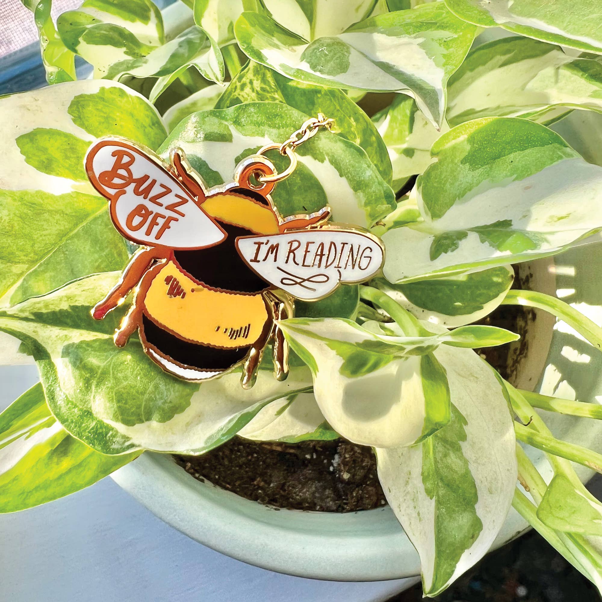 Bumble Bee Enamel Bookmark Charm
