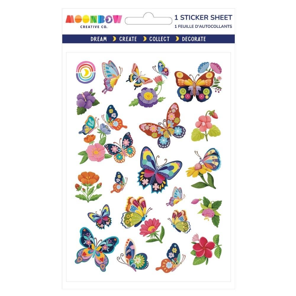 Moonbow Creative Co. - Butterfly Blooms Glossy Sticker Sheet