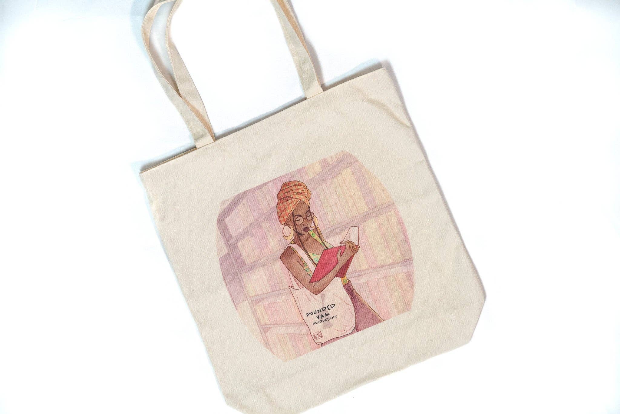 Black Girl Reading Canvas Tote Bag
