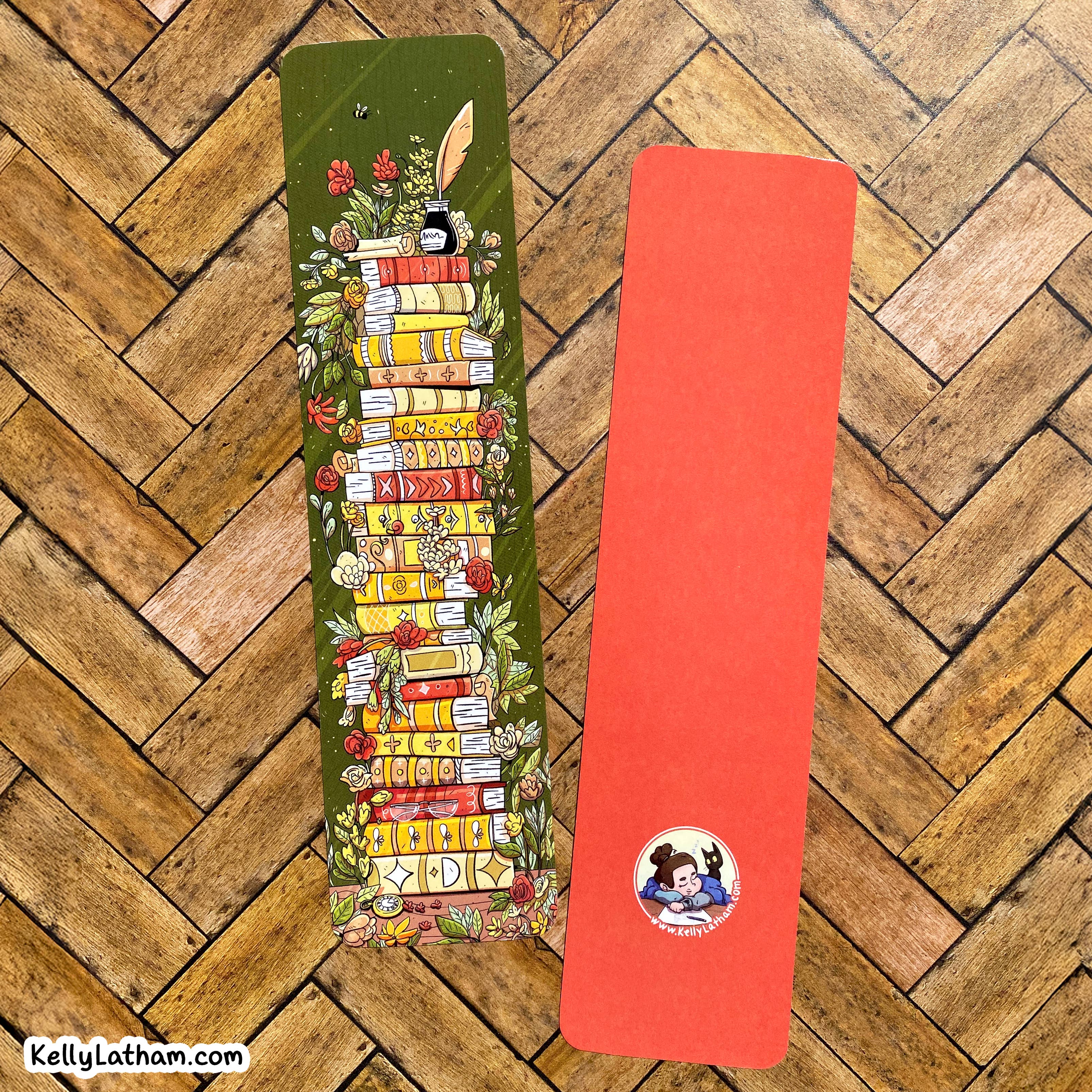 Botanical Book Stack Bookmark